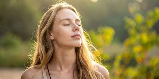 Woman finding calm outdoors to manage stress